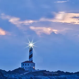 Spain, Menorca. Favaritx, sunrise near the lighthouse