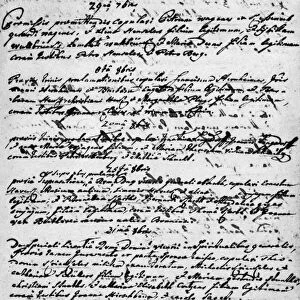 BEETHOVEN: PARENTS, 1767. Registry entry of the wedding of Johann van Beethoven