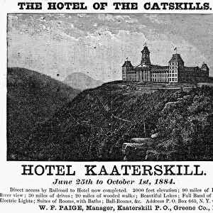 CATSKILLS HOTEL, 1884. Advertisement for Hotel Kaaterskill in the Catskill Mountains, New York State, 1884