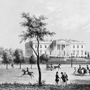D. C. : WHITE HOUSE, 1848. The north front of the White House, Washington, D