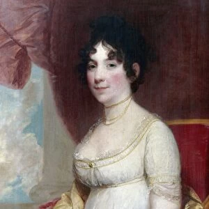 DOLLEY PAYNE TODD MADISON (1768-1849). Wife of President James Madison. Oil on canvas