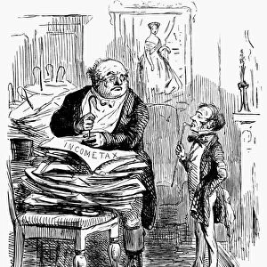 ENGLISH TAX CARTOON, 1848. Little John and his Governor
