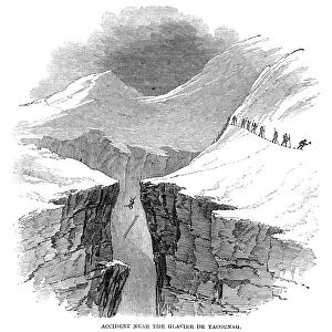 FRANCE: MONT BLANC, 1851. Accident Near the Glacier de Tacounag