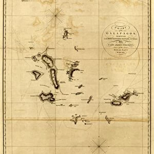 MAP: GALAPAGOS, 1798. A survey map of the Galapagos Islands. Map by James Colnett, 1798