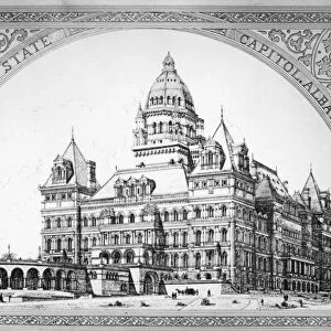 NEW YORK: ALBANY, 1882. State Capitol building at Albany, New York. Lithograph, 1882