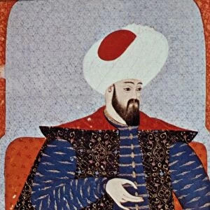 OSMAN I (1258-c1326). Founder of the Ottoman Empire. Traditional Turkish miniature