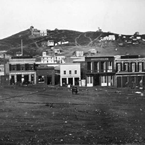Portsmouth Square in San Francisco, California. Daguerreotype, c1850