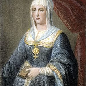 QUEEN ISABELLA I of Castile and Aragon (1451-1504): steel engraving, English, 1838