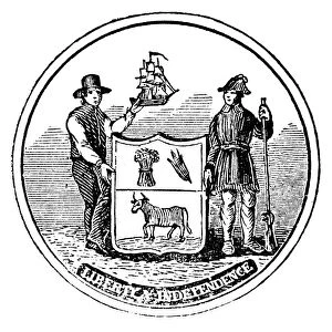 The seal of Delaware, one of the original Thirteen States, at the time of the American Revolution