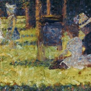 SEURAT: GRANDE JATTE, 1884. Study for Sunday Afternoon at the Island of la Grande Jatte. Oil on canvas by Georges Seurat, c1884