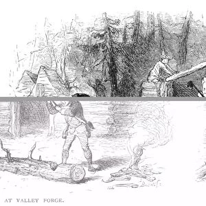 VALLEY FORGE: HUTS, 1777. / nGeneral George Washingtons army building rude log huts
