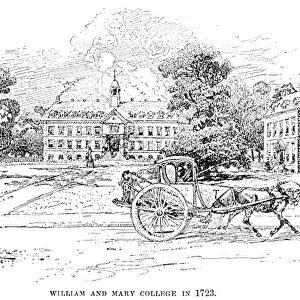 WILLIAM AND MARY COLLEGE at Williamsburg, Virginia, as it appeared in 1725. Drawing