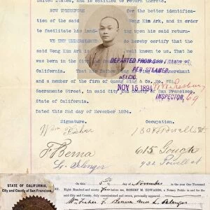 WONG KIM ARK (c1870-?). Chinese-American citizen, subject of Supreme Court case United States v
