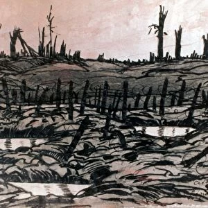 WORLD WAR I: BATTLEFIELD. Battlefield at Chemin des Dames, on Aisne River, France