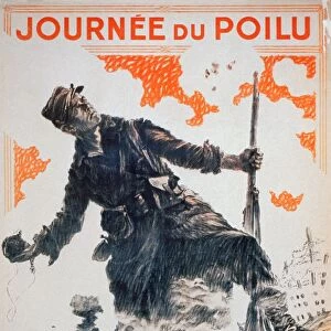 WORLD WAR I: FRENCH POSTER. Lithograph poster by Maurice Neumont, 1915, depicting a French soldier throwing a grenade