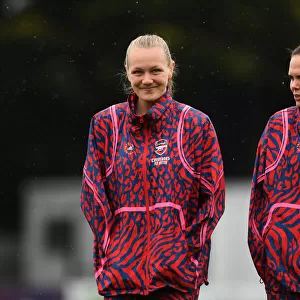 Arsenal Women's Pre-Match Inspection: Frida Maanum and Simone Boye at Meadow Park