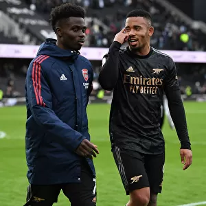 Arsenal's Saka and Jesus Celebrate Victory Over Fulham in Premier League
