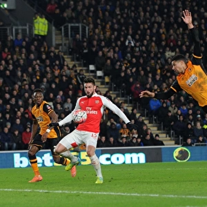 Olivier Giroud Scores Against Hull: FA Cup Fifth Round Replay - Giroud Splits Moses Odubajo and Curtis Davies