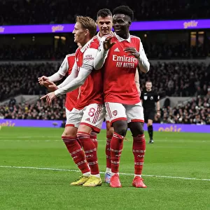 Saka, Odegaard, Xhaka: Arsenal's Triumphant Start to 2023 with Goal Celebration vs. Tottenham