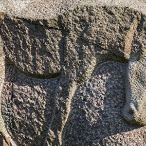 A stone sculpture in the Crinan Canal, Argyll & Bute, Scotland