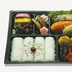 Bento box, Japanese lunch box with compartments for different foods