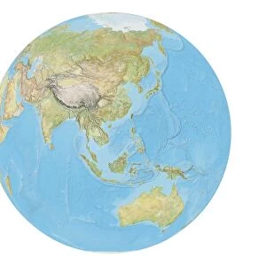 Earth Globe Showing Asia and Australia With Country Borders