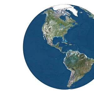 Earth Globe Showing North and South American Continents With Country Borders