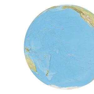Earth Globe Showing Pacific Ocean