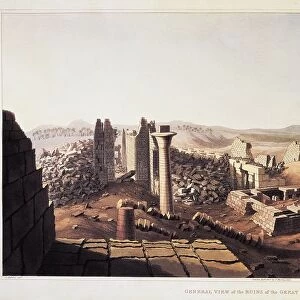 Egypt, ruins of Karnak Temple, drawing by Giovanni Battista Belzoni, 1822