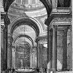 Foucaults pendulum in the Pantheon, Paris, in 1851