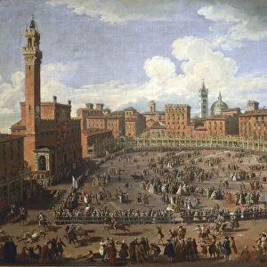 Il Palio di Siena run in honor of Francis I and Maria Theresa of Austria on April 3rd, 1739, seen from Piazza del Campo, by Giuseppe Zocchi
