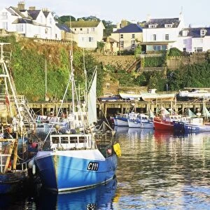 Ireland, County Waterford, Dunmore East, view of harbour and fishing village
