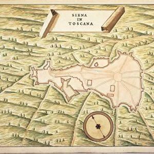 Map of Siena and its defensive structures