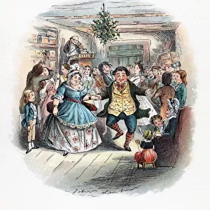 Mr Fezziwigs Ball, illustration by John Leech for A Christmas Carol by Charles Dickens( London