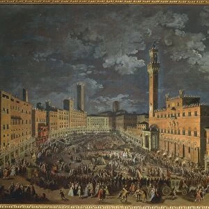 Reception of Francis I and Maria Theresa of Austria in the Piazza del Campo in Siena, April 2nd, 1739, by Giuseppe Zocchi