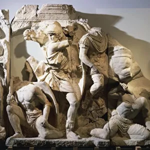 Relief portraying scene from Parthian War, detail from Marcus Aurelius and Lucius Verus monument in Ephesus