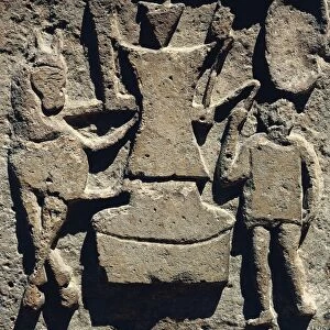 Roman civilization, Relief depicting operation of mill, From Ostia Antica, Italy