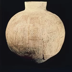 Vase with ornamental engravings, from Tell Hassan