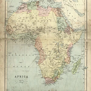 Antique map of Africa in the 19th Century, 1873