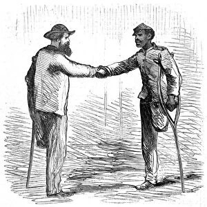 Civil War Amputees Shaking Hands