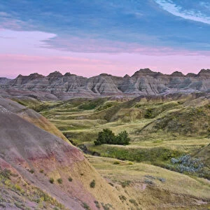 Colorful hills of Badlands Loop trail, Badlands National Park, South Dakota, USA
