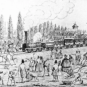 First train from NAOErnberg to FAOErth on 8 September 1835