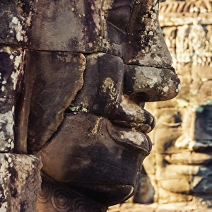 Giant carved stone faces at Bayon temple