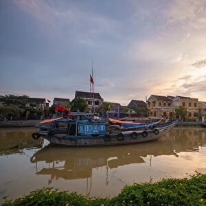 Hoi An Ancient Town Riverside at dusk, Vietnam
