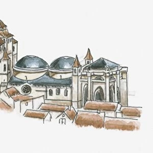 Illustration of Cathedrale Saint-Etienne, Cahors, Lot, France