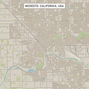 Modesto California US City Street Map