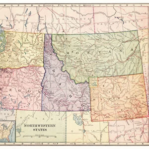 Northwestern states map 1892