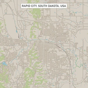 Rapid City South Dakota US City Street Map