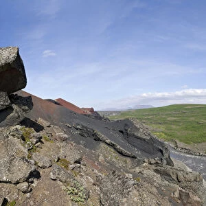 Rauoholar volcano, Hljooaklettar, Joekulsargljufur National Park, Iceland, Europe