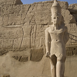 Statue of Pharaoh in Peristyle Court, Karnak Temple Complex